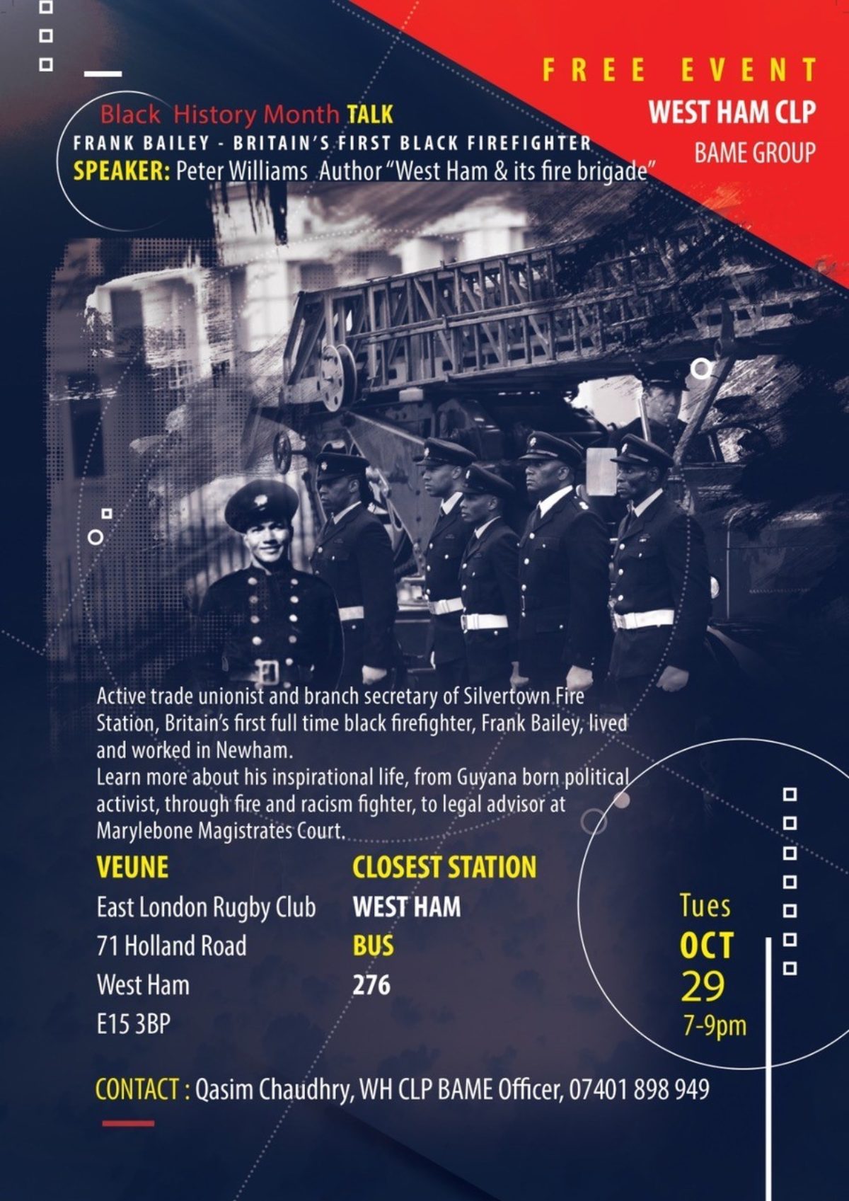 Black Firefighter event poster